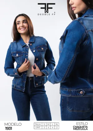 CHAMARRA MEZCLILLA DEOBLE FF BOLSAS DELANTE MEZCLILLA AZUL OSCURO V S-XL