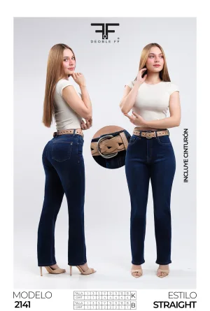 PANTALON DEOBLE FF MODA STRAIGHT MEZCLILLA AZUL OSCURO